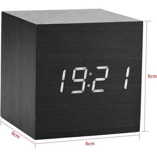 Réveil en Bois LED Numérique avec Commande Vocale