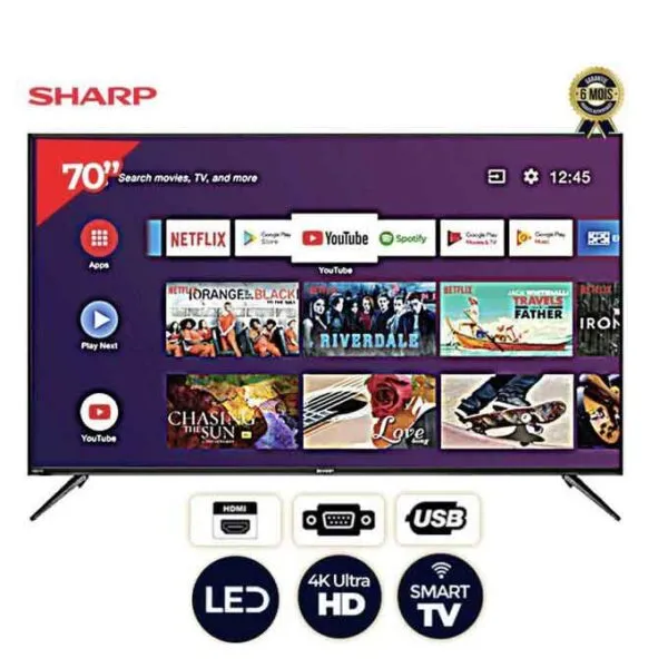 Smart TV Sharp 70 Pouces Android TV 4K UHD